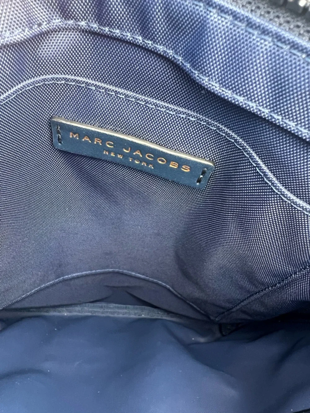 Marc Jacobs EUC Navy Nylon Biker Crossbody Bag with Gold Hardware - Picture 12 of 13